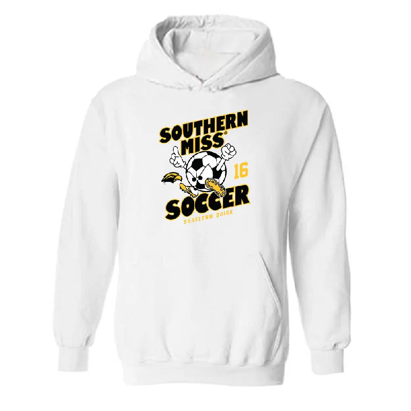 Southern Miss - NCAA Women's Soccer : Shaelynn Quick - Fashion Shersey Hooded Sweatshirt Hoodie with Zipper Versatile Modern Southern Miss - NCAA Women's Soccer : Shaelynn Quick - Fashion Shersey Hooded Sweatshirt Hoodie with Zipper Versatile Modern