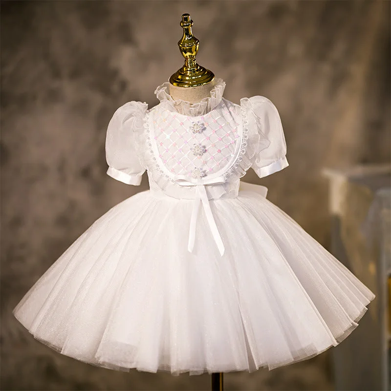 Baby Girl Baptism Dress Toddler Birthday Party Dress Retro Lace Cozy Girl Dress Crew Neckline Casual Baby Girl Baptism Dress Toddler Birthday Party Dress Retro Lace Cozy Girl Dress Crew Neckline Casual