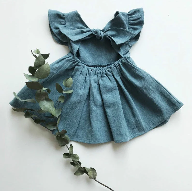 Cozy Flower Girls Dress Summer Bow Dress Tunics Recommended stylist
