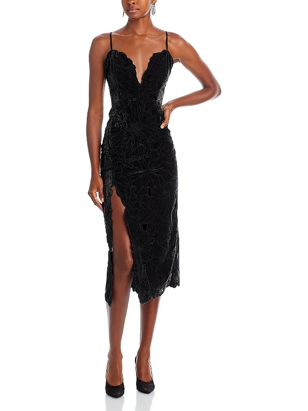 Haven Womens Velvet Front Slit Cocktail And Party Dress Tunics Timeless classic