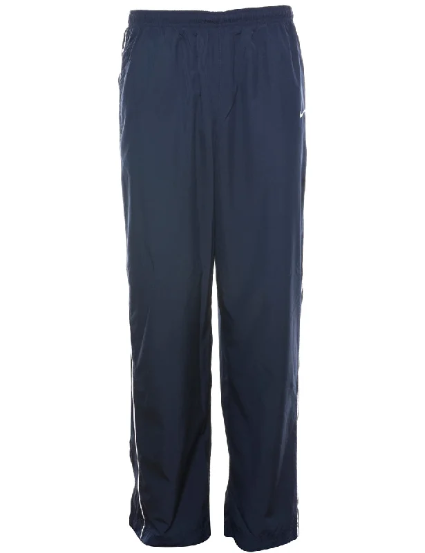 Nike Navy Classic Track Pants - W32 L32 Relaxed Lounge Trousers