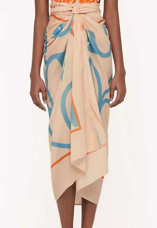 Sarong Wrap Skirt with Print denim skirt classic