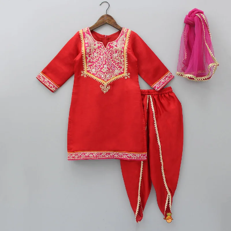Pre Order: Exquisite Embroidered Red Kurti And Tulip Pant With Dupatta Chic Wool Trousers Pre Order: Exquisite Embroidered Red Kurti And Tulip Pant With Dupatta Chic Wool Trousers