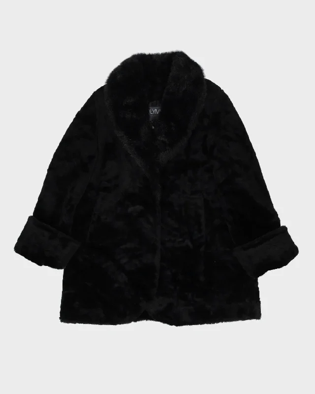 Black Faux Fur Jacket - M Mesh Jacket Canvas Jacket Denim Jacket
