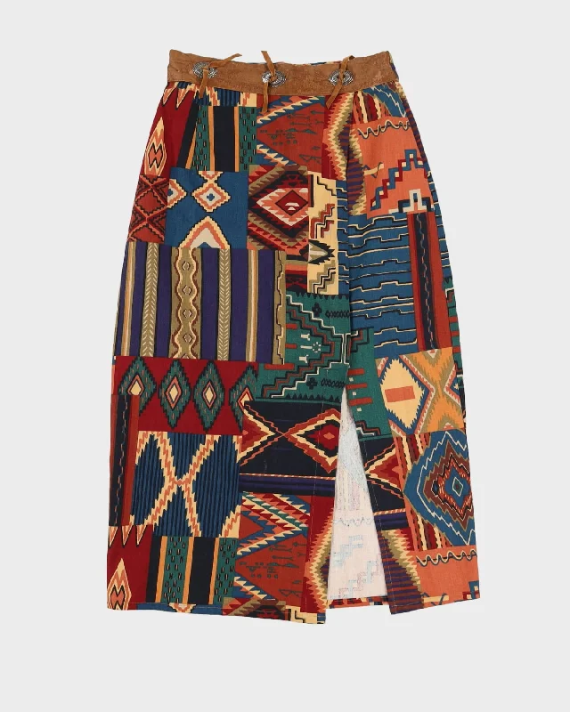 Vintage 1990s Navajo Inspired Patterned Skirt - S pencil skirt chic