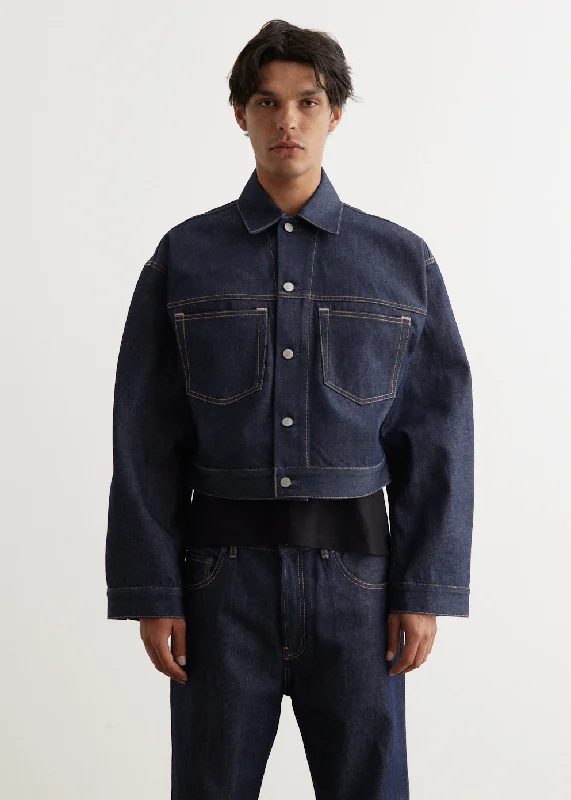 Marko Denim Jacket Ribbed Jacket Pleated Jacket Ruffled Jacket