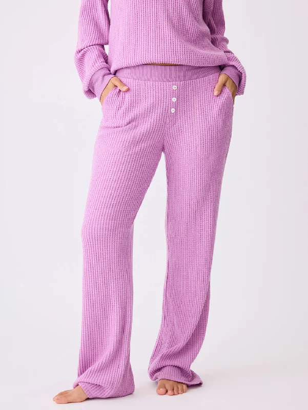Waffle Knit Pant - Lilac Classic Straight-Leg Pants