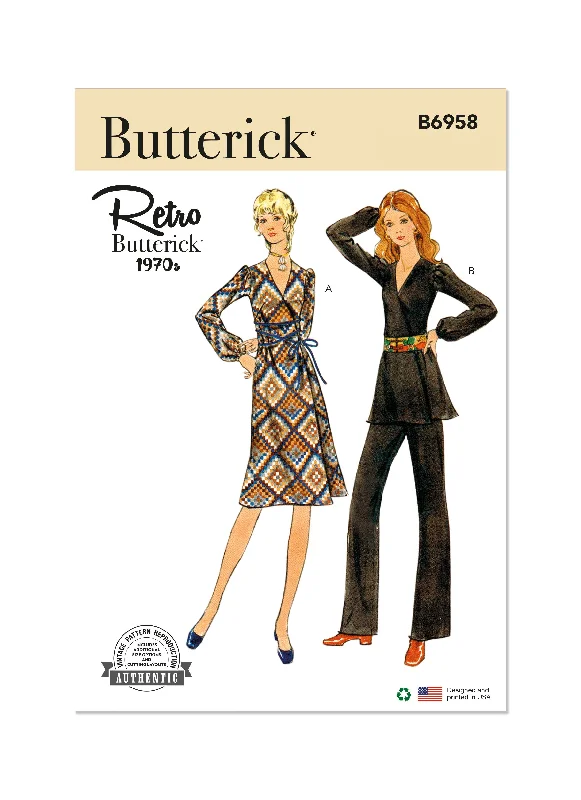 Butterick Pattern B6958 Misses' Dress, Tunic and Pants Casual Plaid Pants