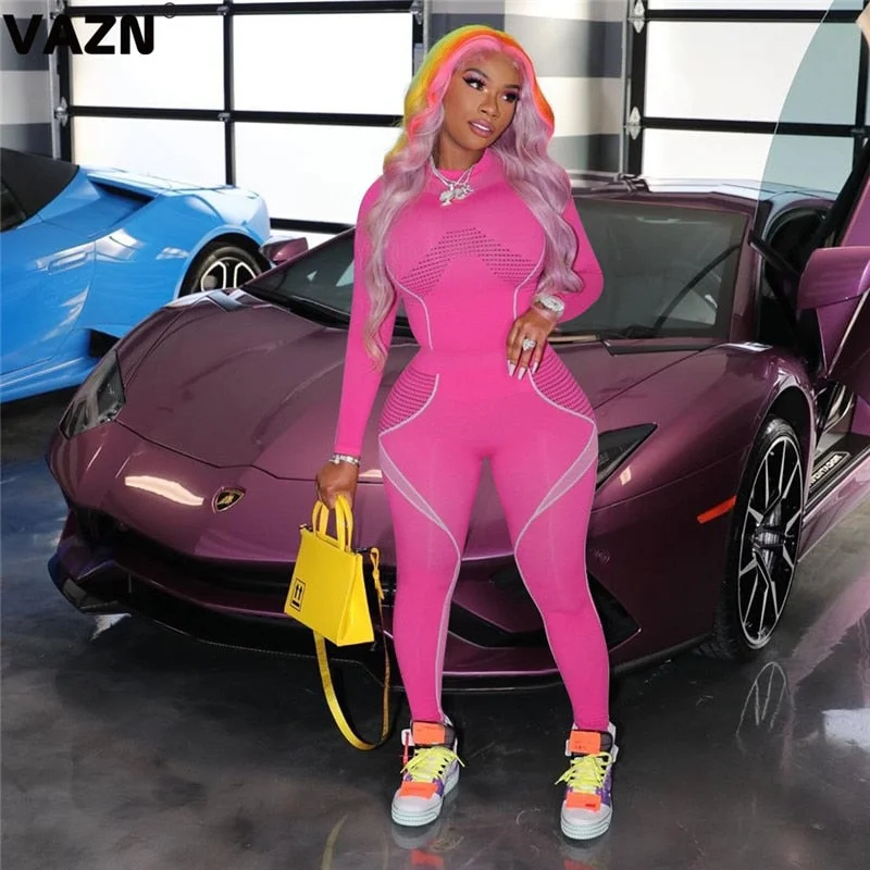 VAZN Special Gym Fitness Suit 2023 Striped Tracksuit Full Sleeve Full Pant O-Neck 2 Piece Set Casual Female Street Sets High-Waist Yoga Pants VAZN Special Gym Fitness Suit 2023 Striped Tracksuit Full Sleeve Full Pant O-Neck 2 Piece Set Casual Female Street Sets High-Waist Yoga Pants