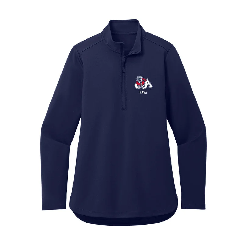 Fresno State - NCAA Women's Cross Country : Crystal Raya - Women's Premium Quarter Zip Jacket Notch Collar Jacket Peter Pan Collar Jacket Cowl Neck Jacket Fresno State - NCAA Women's Cross Country : Crystal Raya - Women's Premium Quarter Zip Jacket Notch Collar Jacket Peter Pan Collar Jacket Cowl Neck Jacket