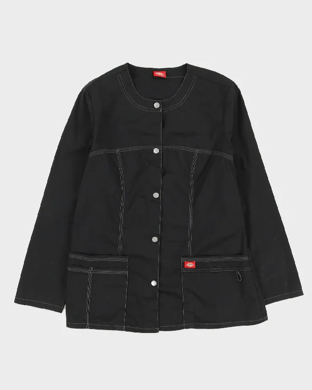 Dickies Black Workwear Style Jacket - M Notch Collar Peter Pan Collar Cowl Neck