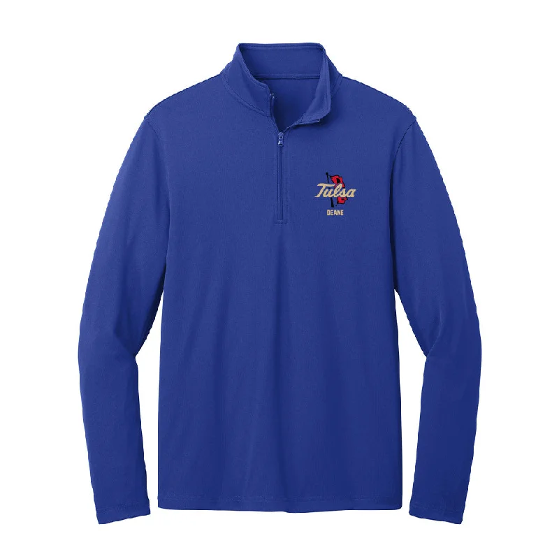 Tulsa - NCAA Women's Cross Country : Lola Deane - Lightweight Quarter Zip Jacket Striped Jacket Polka Dot Jacket Floral Jacket Tulsa - NCAA Women's Cross Country : Lola Deane - Lightweight Quarter Zip Jacket Striped Jacket Polka Dot Jacket Floral Jacket