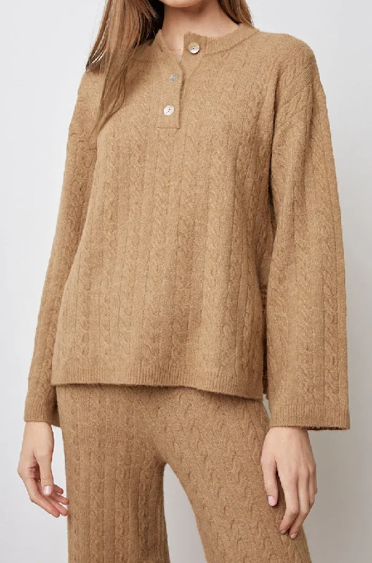 LUMA SWEATER - BROWN Mesh Sweater Canvas Denim