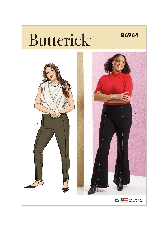 Butterick Pattern B6964 Plus Size Skirt Pants Slim-Fit Khaki Pants