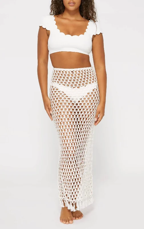 Marysia Crochet Maxi Skirt Natural linen skirt light