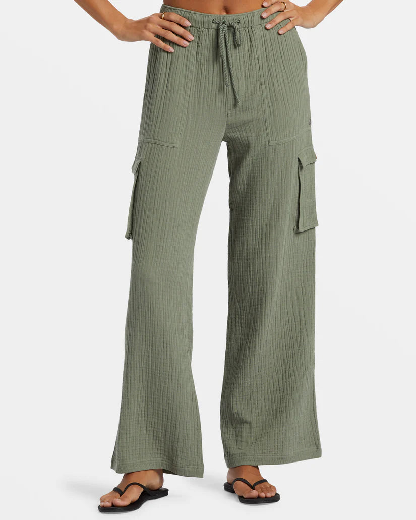 Precious High-Waist Solid Cargo Pants Fashionable Tapered Leg Pants