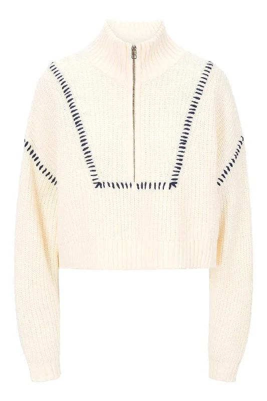 Cropped Hampton Sweater Toggled Drawstring Belted