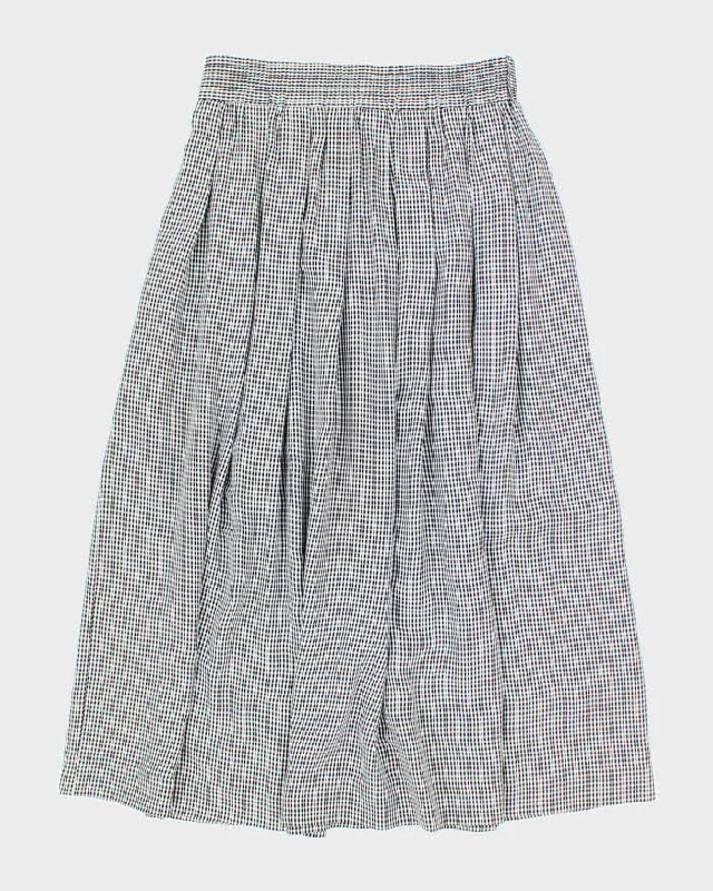 Vintage 90s Black & White Checked Gingham Skirt - M floral skirt print