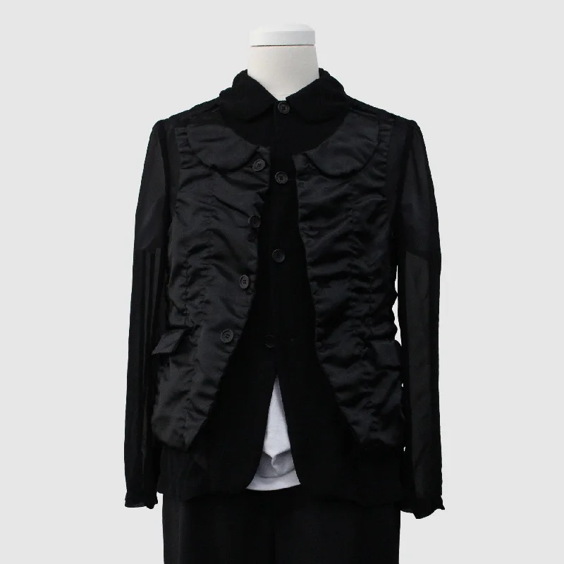 BLACK Comme des Garcons Polyester Jacket (Black) V-Neck Jacket Boat Neck Jacket Square Neck Jacket BLACK Comme des Garcons Polyester Jacket (Black) V-Neck Jacket Boat Neck Jacket Square Neck Jacket