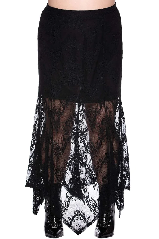 Rosa Lace Maxi Skirt [PLUS] high slit skirt