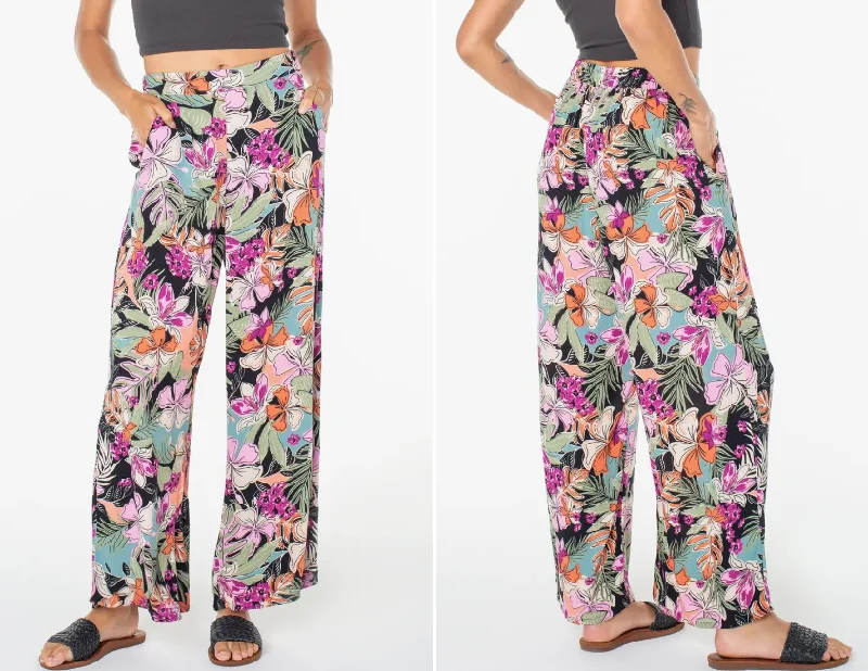 Midnight Avenue Floral Wide Leg Pants Fashionable Work Pants