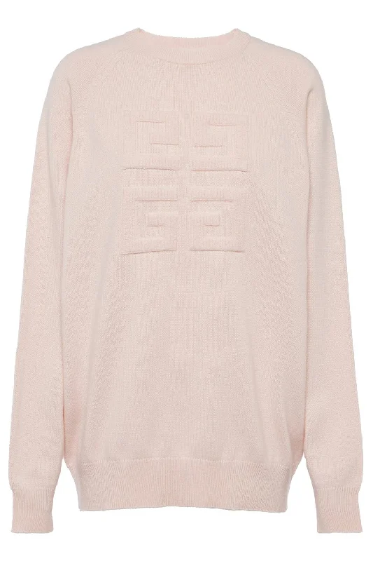4G Sweater- Blush Pink Chenille Blend Fleece Blend Nylon Blend