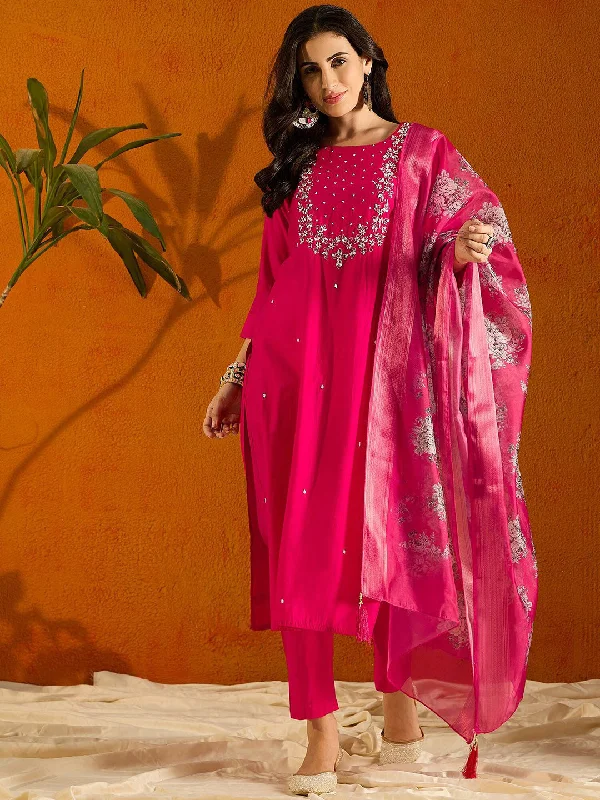 Pink Attractive Designer Readymade Pant Suit With Printed Embroidery Work Trendy High-Waist Trousers Pink Attractive Designer Readymade Pant Suit With Printed Embroidery Work Trendy High-Waist Trousers