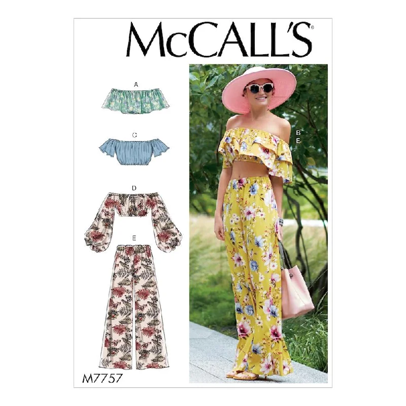 McCall's Pattern M7757 Misses' Tops and Pants Trendy Tapered Pants