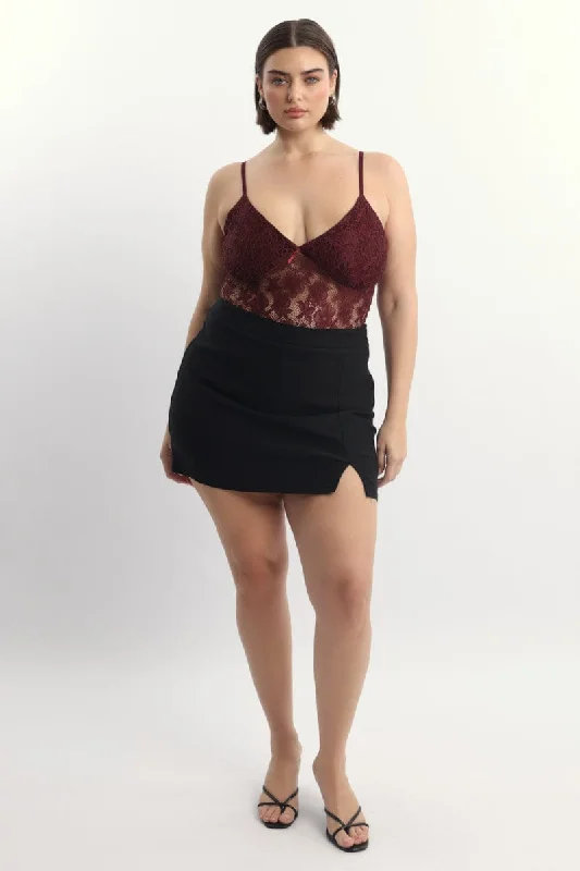Black Mini Skirt With Shorts Underneath seamless skirt comfort