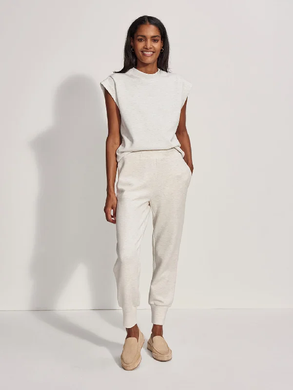 The Slim Cuff Pant 25" - Ivory Marl High-Waist Yoga Pants