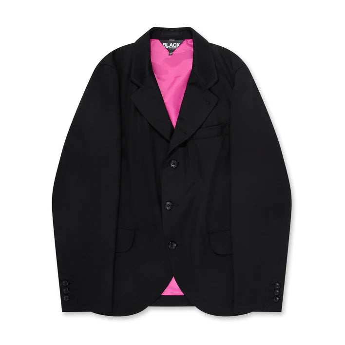 BLACK Comme des Garçons Wool Gabardine Jacket (Black) Insulated Jacket Fitted Jacket Loose Jacket BLACK Comme des Garçons Wool Gabardine Jacket (Black) Insulated Jacket Fitted Jacket Loose Jacket