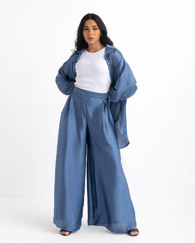 Amal Satin Co-ord Pants High-Waist Yoga Pants
