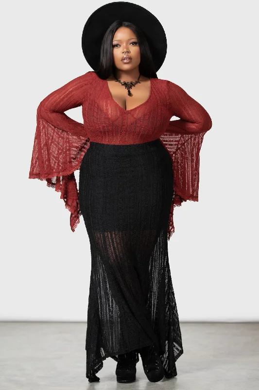 Juliet's Betrayal Maxi Skirt [B] [PLUS] lace skirt romantic