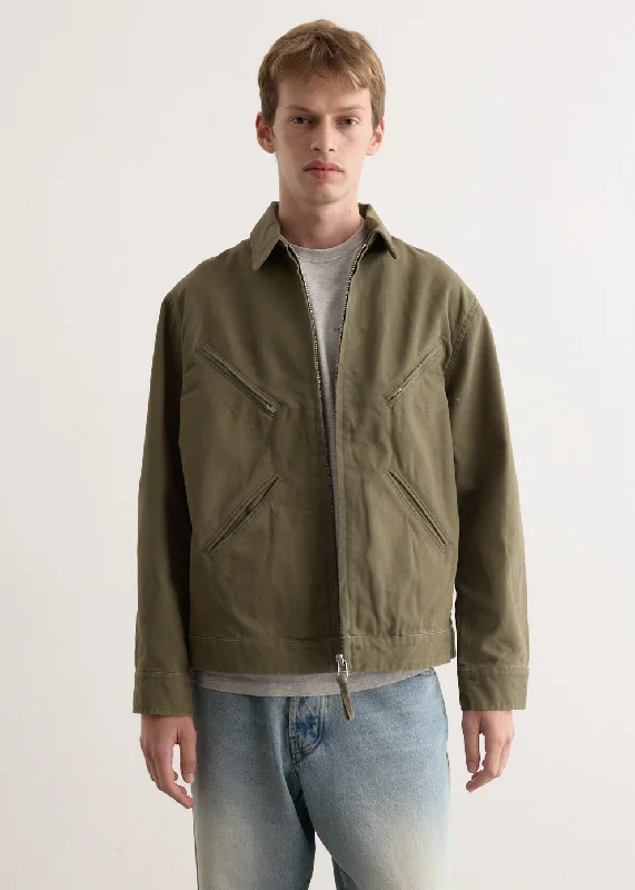 Full Zip Jacket Front Pockets Side Pockets Patch Pockets