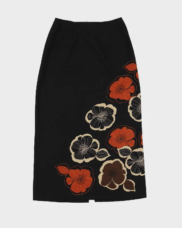 Vintage 90s AGB Petite Floral Midi Skirt - S denim skirt stylish