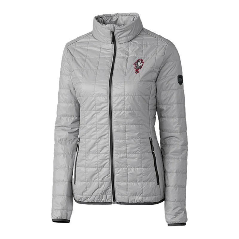 Ladies Ohio State Buckeyes Cutter & Buck Rainier PrimaLoft Eco Insulated Gray Full Zip Jacket Nylon Jacket Polyester Jacket Spandex Jacket Ladies Ohio State Buckeyes Cutter & Buck Rainier PrimaLoft Eco Insulated Gray Full Zip Jacket Nylon Jacket Polyester Jacket Spandex Jacket