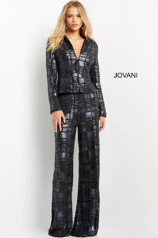 Jovani 07167 Sequin Long Formal Pant Suit Comfy Cargo Trousers