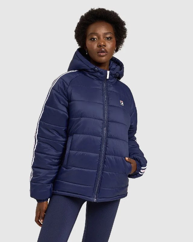 Women's Alisa Puffer Jacket Satin Jacket Silk Jacket Chiffon Jacket