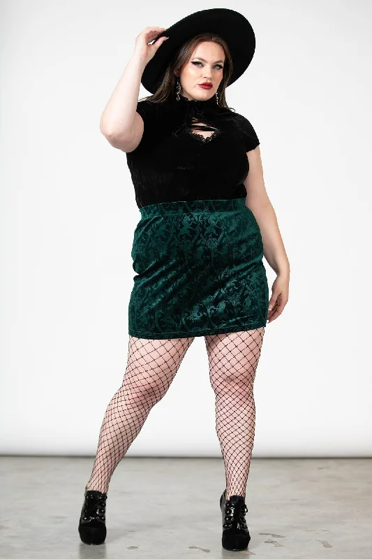 Doom Duchess Skirt [EMERALD] [PLUS] cotton skirt soft