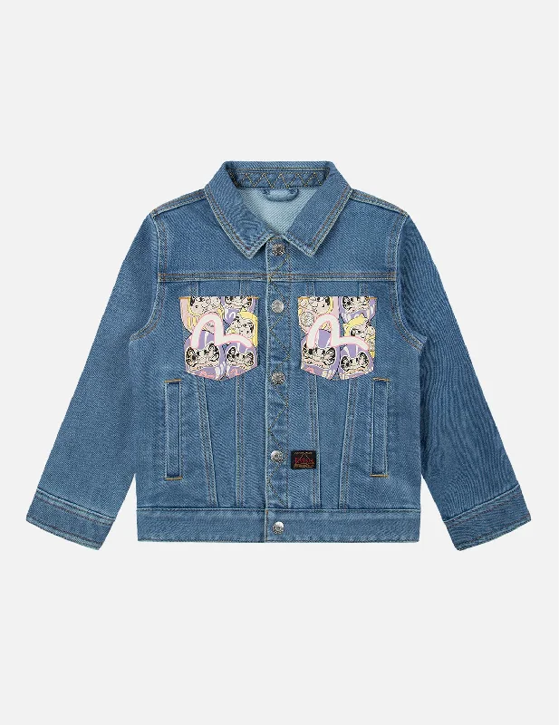 Daruma Buddies Print Denim Jacket Lace Jacket Ribbed Jacket Sequined Jacket