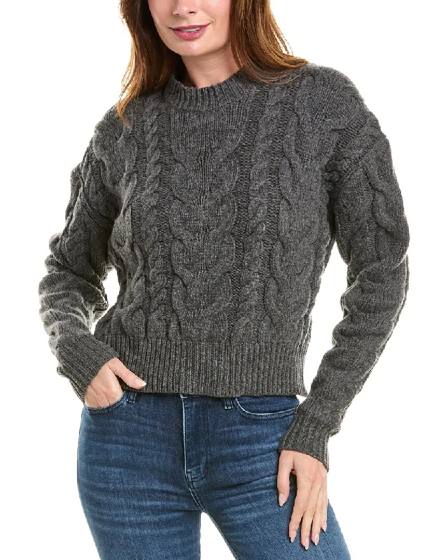 FRAME Denim Cable Wool Sweater Neon Metallic Matte