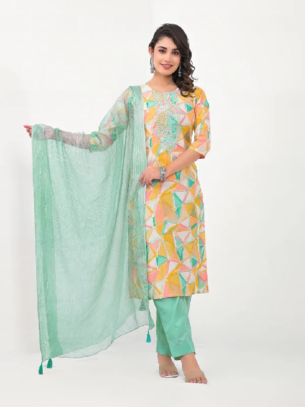 Yellow Designer Readymade Pant Suit With Printed Embroidery Work Relaxed Casual Leggings Yellow Designer Readymade Pant Suit With Printed Embroidery Work Relaxed Casual Leggings