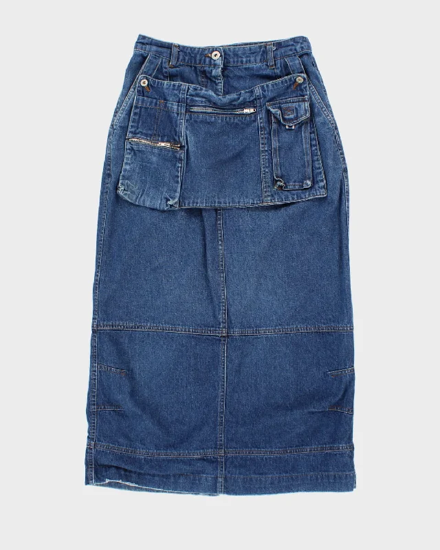 Vintage 90s Oilily Denim Artist's Utility Skirt - S wool skirt sturdy