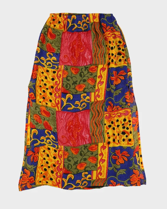 Vintage 90s Chico's Design Printed Midi Skirt - L leather skirt durable