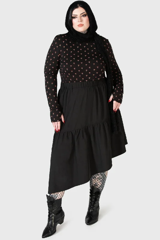 Othalo Midi Skirt [PLUS] silk skirt lustrous