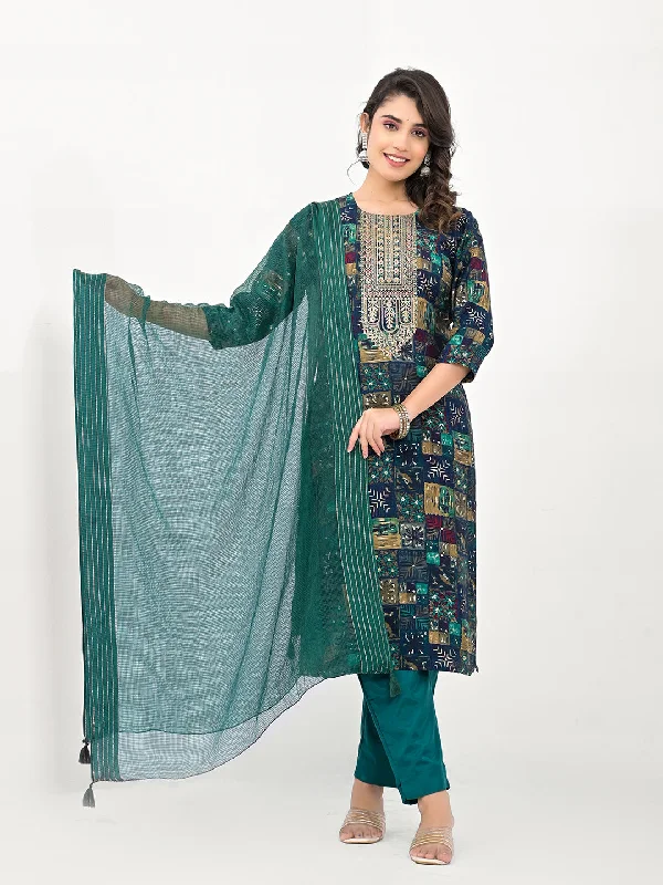 Rama Designer Readymade Pant Suit With Printed Embroidery Work Cozy Full-Length Pants Rama Designer Readymade Pant Suit With Printed Embroidery Work Cozy Full-Length Pants