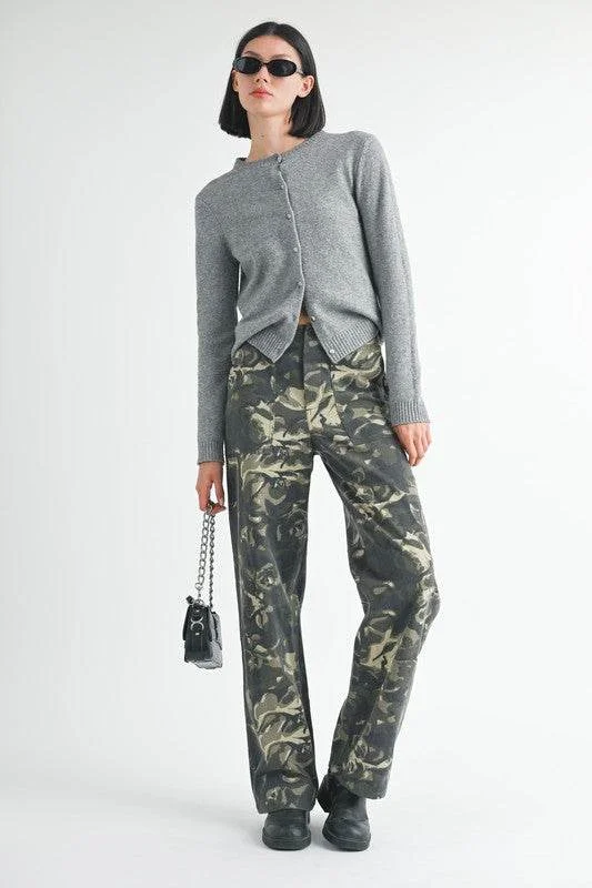 Emory Park Straight Leg Pants With Pockets Trendy Printed Leggings