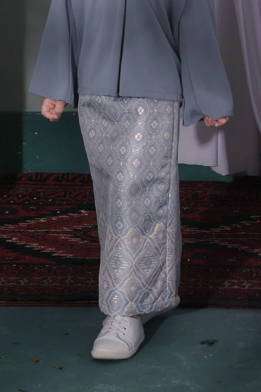 The Bayang Jacquard Skirt - Petal Light Pigeon Blue denim skirt stylish