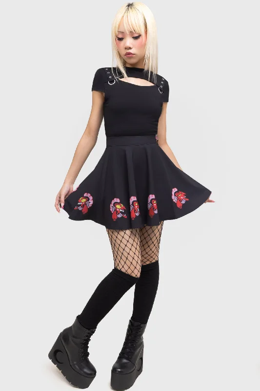 Oh So Evil Skater Skirt chiffon skirt delicate