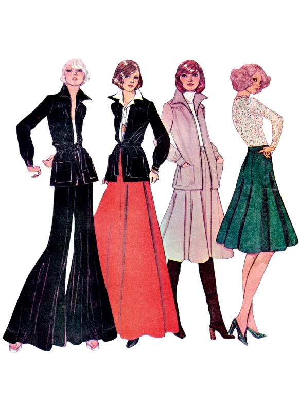 McCalls Vintage Jacket, Skirt & Trousers M8542 Front Pockets Side Pockets Patch Pockets